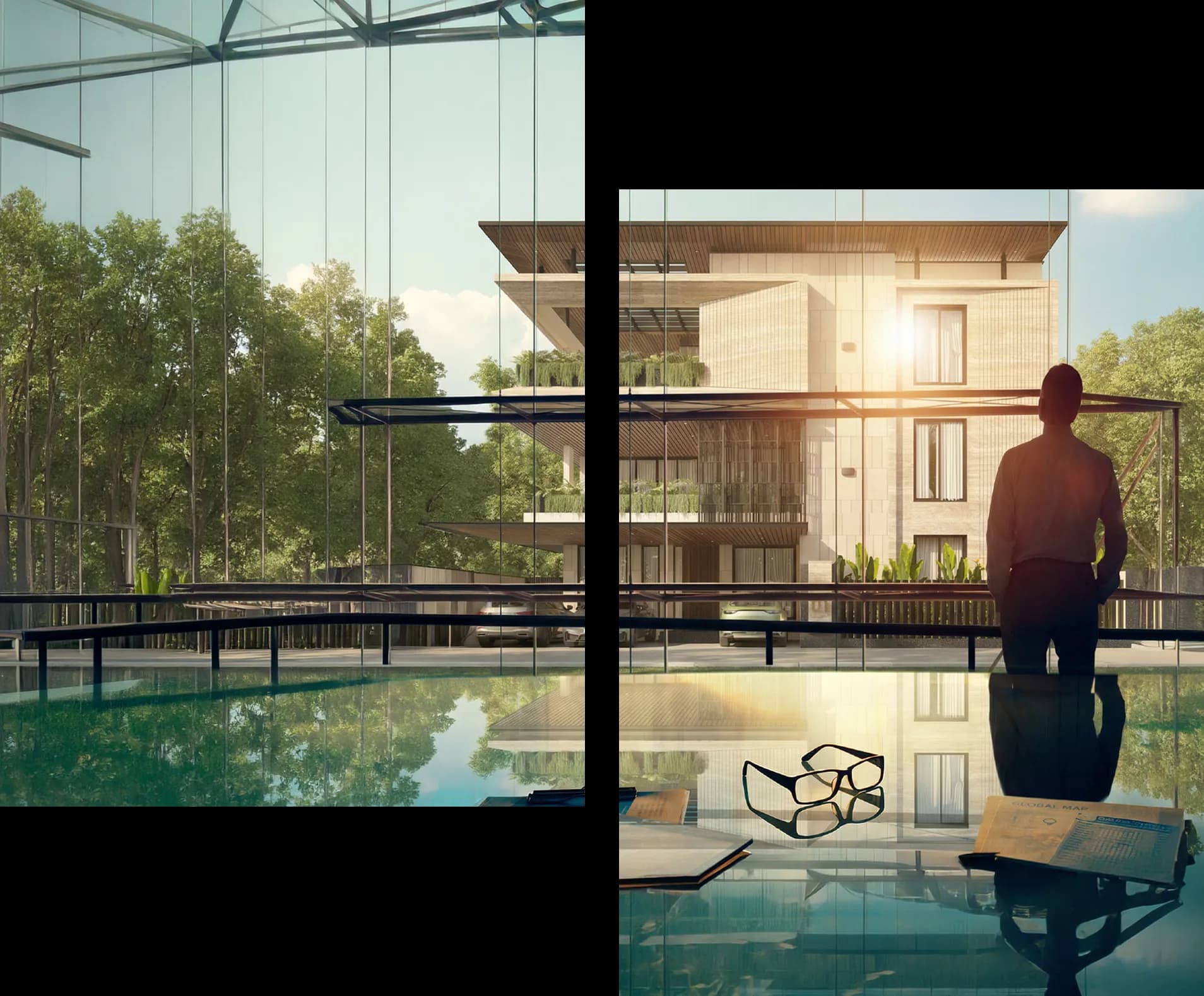 Aerial view of sustainable community